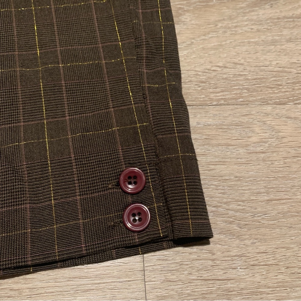 98 Brown Plaid Y2K Capris Size 7 - Picture 3 of 6